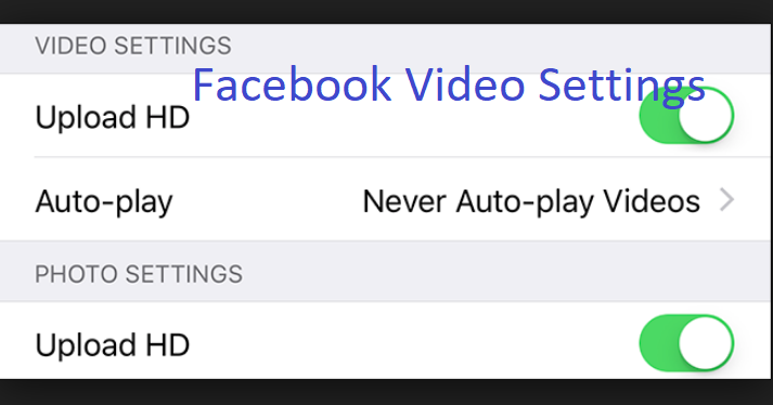 facebook video settings