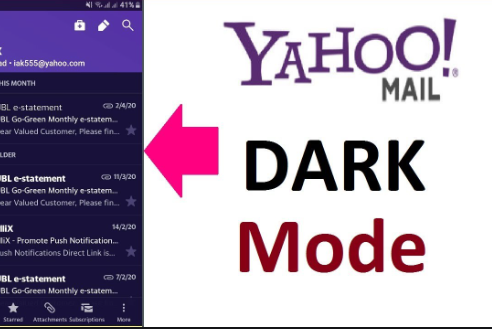 Yahoo mail dark mode