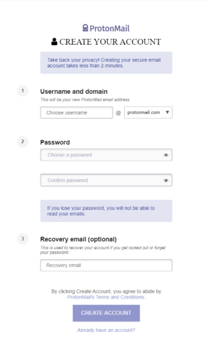 How to Create A New ProtonMail Account